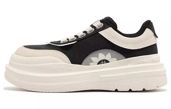 Кеды, скейтборд обувь женская низкая черный/бежевый 361°