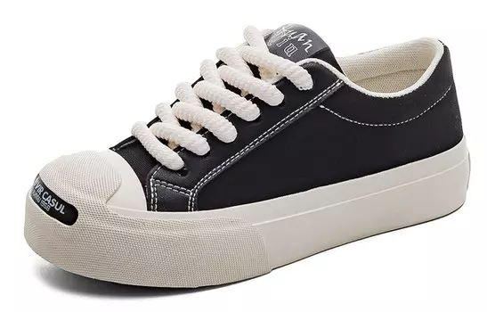 Кеды, скейтборд обувь женская низкая черный Huanqiu