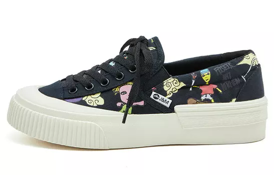 Кеды, скейтборд обувь женская низкая черный Joy&Mario