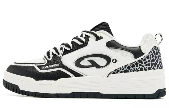 Кеды, скейтборд обувь женская низкая черный/слоновая кость Qiaodan