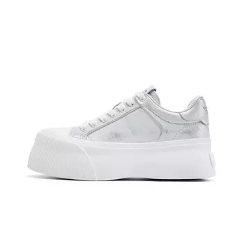 Кеды, скейтборд обувь женская низкая Cherykally, серебряный