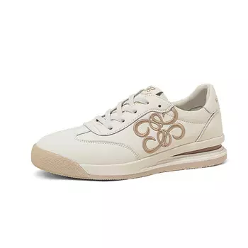 Кеды, скейтборд обувь женская низкая Comely, бежевый/серебряный