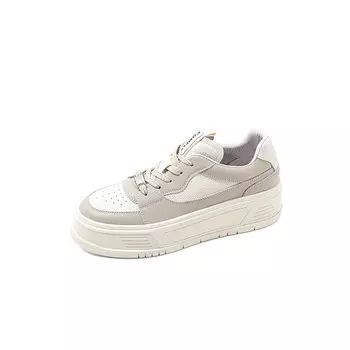 Кеды, скейтборд обувь женская низкая Comely, бежевый/черный