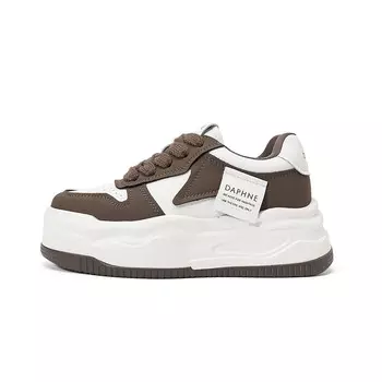 Кеды, скейтборд обувь женская низкая Daphne, бежевый/коричневый