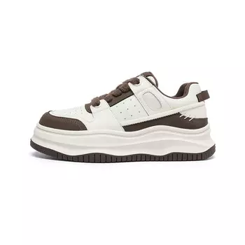 Кеды, скейтборд обувь женская низкая Daphne, бежевый/коричневый