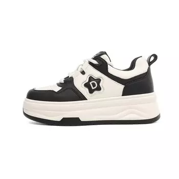 Кеды, скейтборд обувь женская низкая Daphne, бежевый/черный