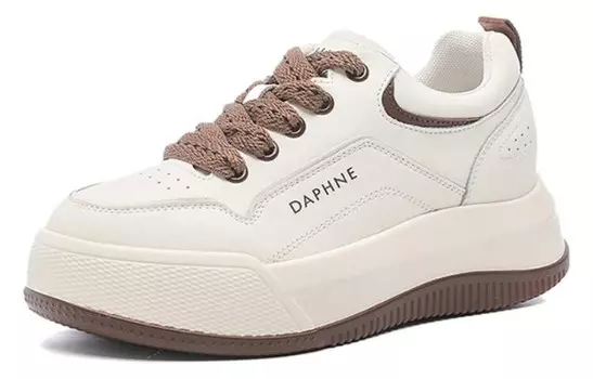 Кеды, скейтборд обувь женская низкая Daphne, бежевый/коричневый