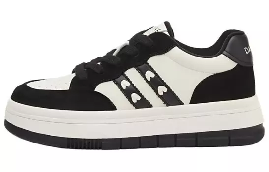 Кеды, скейтборд обувь женская низкая Daphne, бежевый/черный