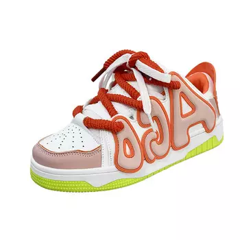 Кеды, скейтборд обувь женская низкая Ewed, белый/оранжевый