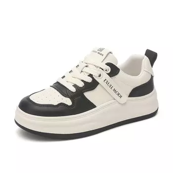 Кеды, скейтборд обувь женская низкая Exull Q, черный/белый