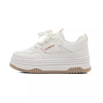 Кеды, скейтборд обувь женская низкая хаки Huanqiu