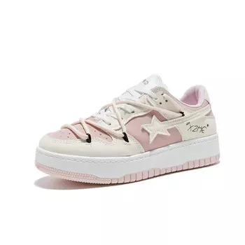 Кеды, скейтборд обувь женская низкая Happy Dino, розовый