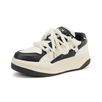 Кеды, скейтборд обувь женская низкая Help, бежевый/красный