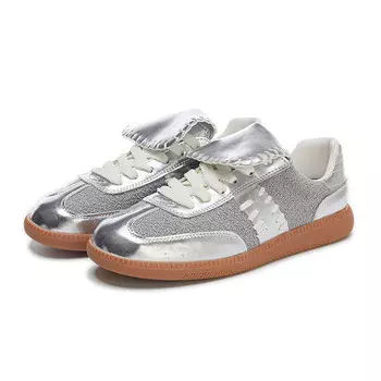 Кеды, скейтборд обувь женская низкая Help, серебряный