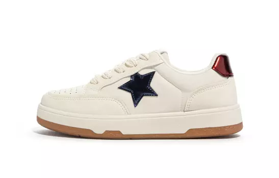 Кеды, скейтборд обувь женская низкая Humanism 1986, белый/синий