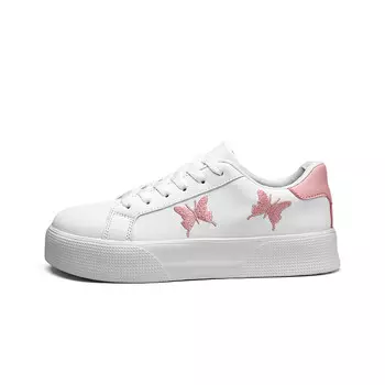 Кеды, скейтборд обувь женская низкая Janeco, белый/розовый