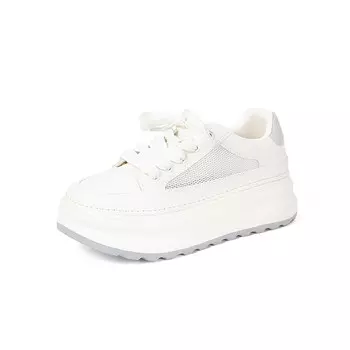 Кеды, скейтборд обувь женская низкая Josiny, бежевый/золотой