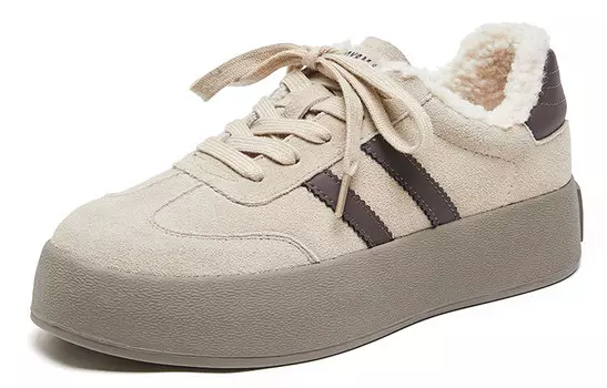 Кеды, скейтборд обувь женская низкая Joy&Mario, бежевый