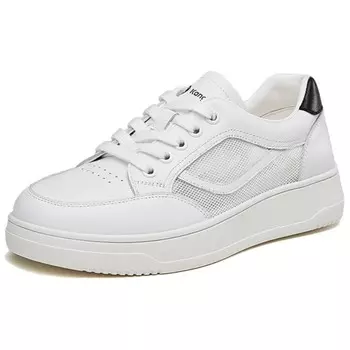 Кеды, скейтборд обувь женская низкая Kangnai, белый/коричневый