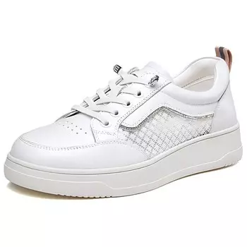 Кеды, скейтборд обувь женская низкая Kangnai, белый/розовый