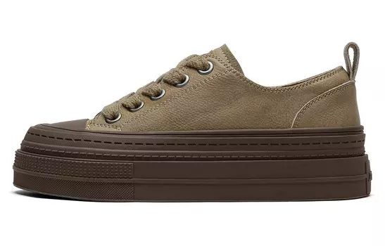 Кеды, скейтборд обувь женская низкая Кофе/черный/абрикосовый Dickies