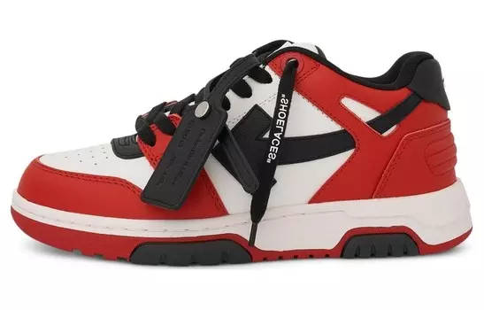 Кеды, скейтборд обувь женская низкая красный/черный Off-White