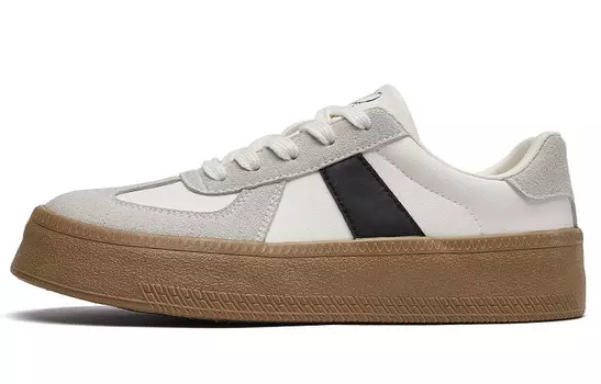 Кеды, скейтборд обувь женская низкая La Chapelle, бежевый/серый