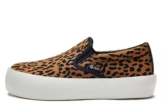 Кеды, скейтборд обувь женская низкая леопардовая Joy&Mario