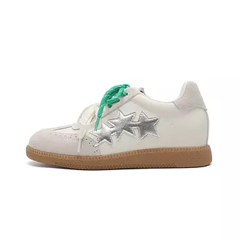 Кеды, скейтборд обувь женская низкая Lingpao, серебряный