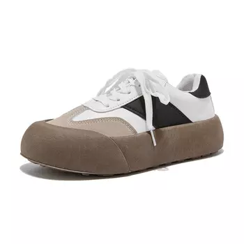 Кеды, скейтборд обувь женская низкая Little Red Man, коричневый