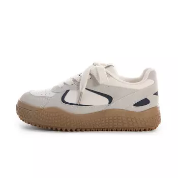 Кеды, скейтборд обувь женская низкая Lovely You, бежевый/синий