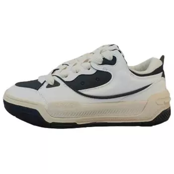 Кеды, скейтборд обувь женская низкая микрокристаллическая белый/орто-черный Erke