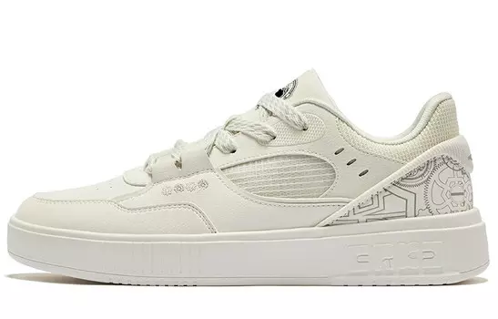 Кеды, скейтборд обувь женская низкая микрокристаллическая белый и светло-серый Erke