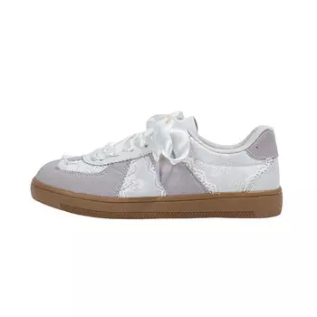 Кеды, скейтборд обувь женская низкая Mingkuang, серебряный