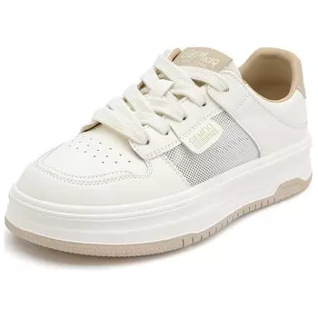 Кеды, скейтборд обувь женская низкая молочный чай бежевый Gemeiq