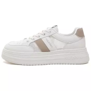 Кеды, скейтборд обувь женская низкая Mulinsen, бежевый/черный