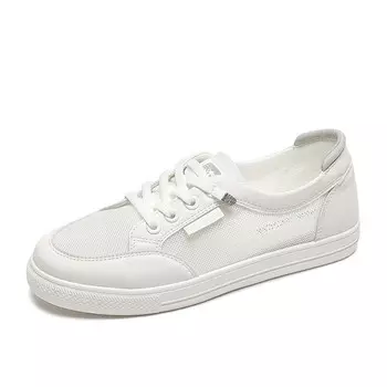 Кеды, скейтборд обувь женская низкая Mulinsen, цвет White and green [recommend taking one size larger]