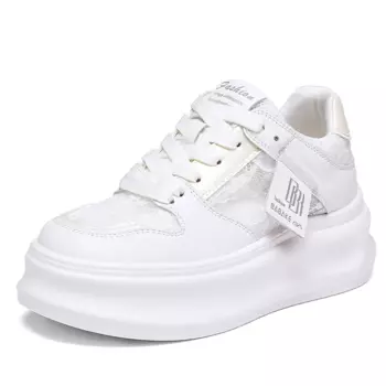 Кеды, скейтборд обувь женская низкая Nrdrofficial, белый/розовый