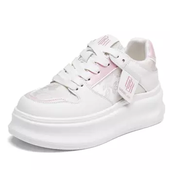 Кеды, скейтборд обувь женская низкая Nrdrofficial, белый/розовый