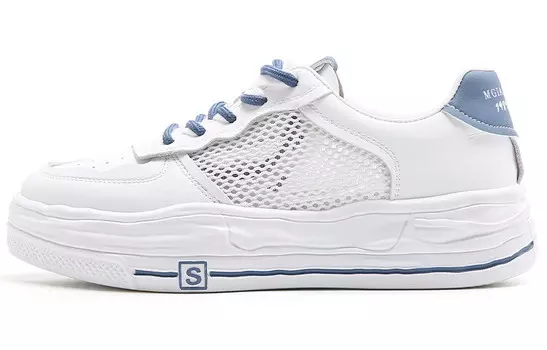 Кеды, скейтборд обувь женская низкая Oms, белый/синий