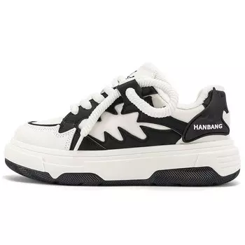 Кеды, скейтборд обувь женская низкая Oms, цвет Panda White