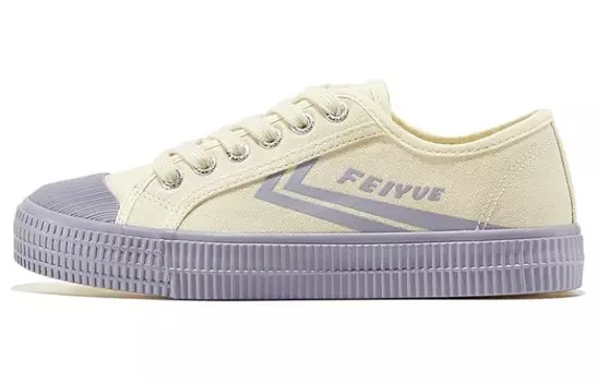 Кеды, скейтборд обувь женская низкая парус/кокосовое молоко/платиновый фиолетовый Feiyue