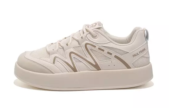 Кеды, скейтборд обувь женская низкая Paul Frank, бежевый/хаки