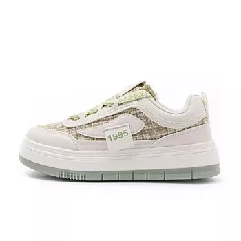 Кеды, скейтборд обувь женская низкая Paul Frank, белый/зеленый