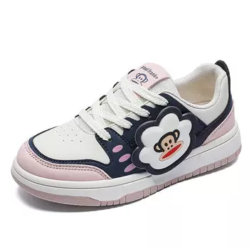 Кеды, скейтборд обувь женская низкая Paul Frank, белый/черный