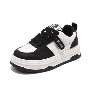 Кеды, скейтборд обувь женская низкая Paul Frank, бежевый/черный