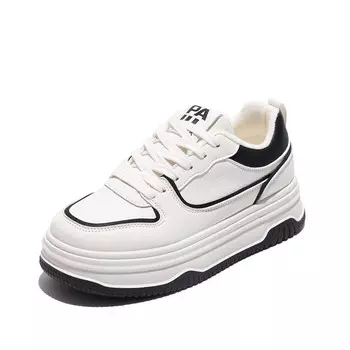 Кеды, скейтборд обувь женская низкая Paul Frank, бежевый/черный