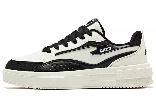 Кеды, скейтборд обувь женская низкая Положительный черный микрокристаллический белый Erke