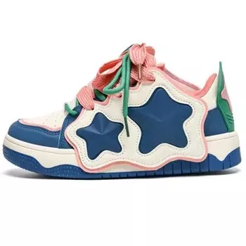 Кеды, скейтборд обувь женская низкая Qitumaul, белый/синий