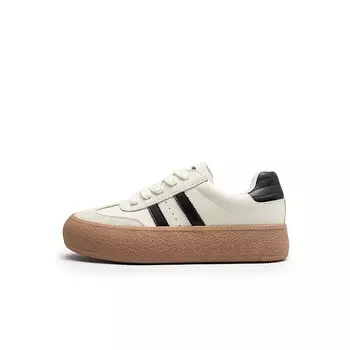 Кеды, скейтборд обувь женская низкая Red Dragonfly, бежевый/серебряный